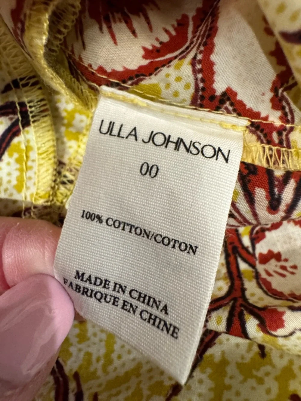 Ulla Johnson Yellow Floral Midi Dress with Puff Sleeves - Picture 9 of 10